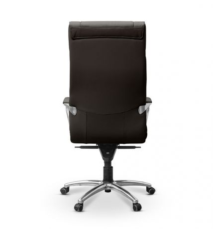 Кресло Олимп X с хромом натуральная кожа с компаньоном / черная