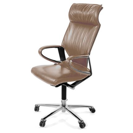 Кресло Modus высокое с подголовником натуральная кожа / коричневая