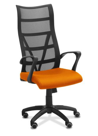 Кресло Топ сетка/ткань TW / серая/оранжевая