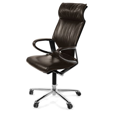 Кресло Modus высокое с подголовником натуральная кожа / черная