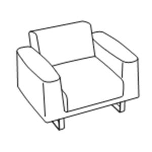 Кресло с 2-мя подлокотниками ткань / B01/016