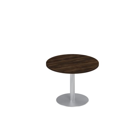 Стол для переговоров круглый на опоре-колонне дуб ристретто