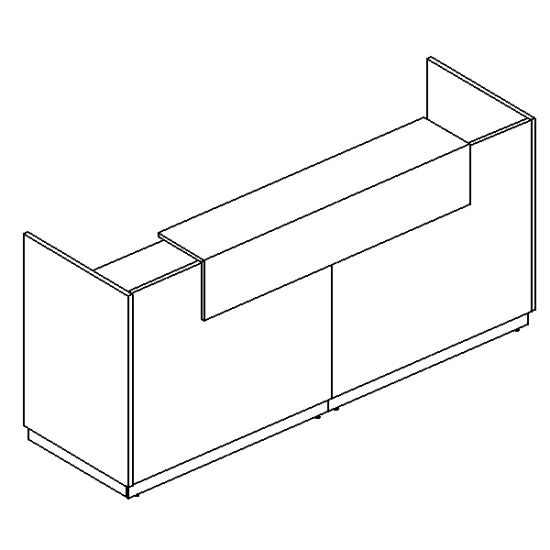 Стойка ресепшен прямая белый премиум / мокко премиум / серый