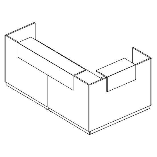 Стойка ресепшен угловая левая дуб шамони / дуб шамони / дуб шамони