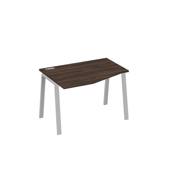 Стол Техно эргономичный на металлокаркасе TRE левый дуб ристретто/ металлокаркас серый