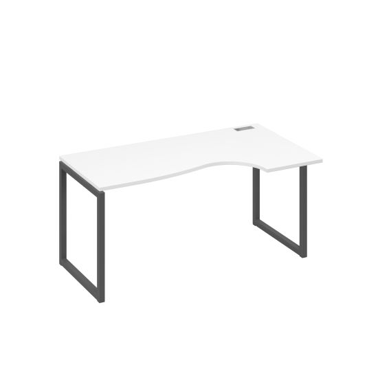 Стол эргономичный правый Классика на металлокаркасе QUATTRO белый премиум / металлокаркас антрацит