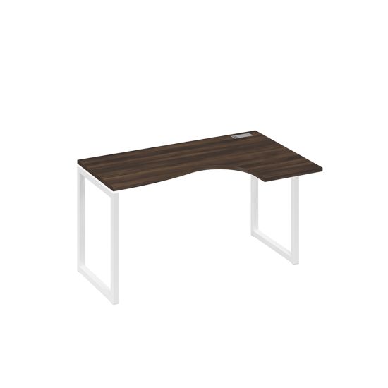 Стол металлокаркас QUATTRO эргономичный правый Классика дуб ристретто/ металлокаркас белый