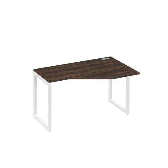 Стол правый Техно эргономичный металлокаркас QUATTRO дуб ристретто/ металлокаркас белый