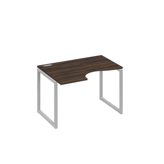 Стол Классика эргономичный на металлокаркасе QUATTRO левый дуб ристретто/ металлокаркас серый