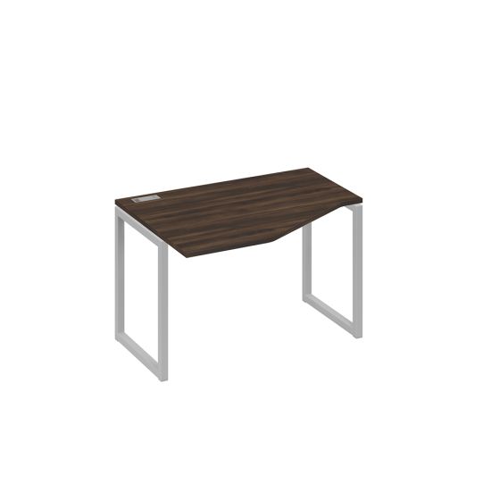 Стол Техно на металлокаркасе QUATTRO эргономичный левый дуб ристретто/ металлокаркас серый