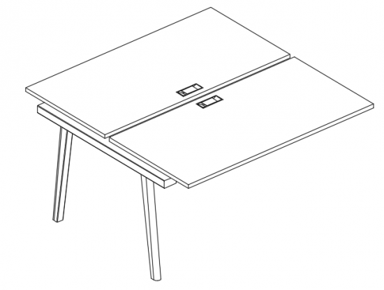 Секция стола рабочей станции (2х160) серый