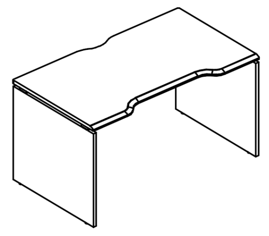 Стол эргономичный Симметрия на каркасе ДСП (1 скос) мокко премиум / вяз либерти