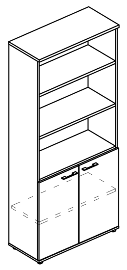 Шкаф для документов полузакрытый (топ ДСП) вяз либерти / мокко премиум