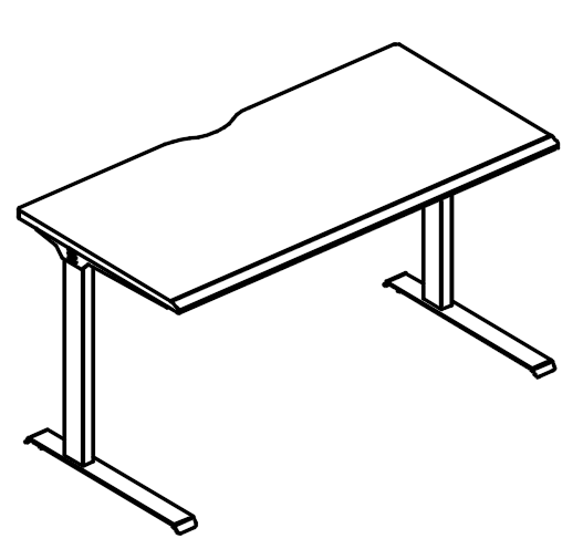 Стол 160 офисный на металлокаркасе МL (1 скос) мокко премиум / антрацит