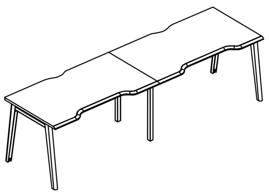 Рабочая станция Симметрия каркасе МТ 1 скос 2х160  вяз либерти / белый, вставка мокко