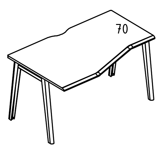 Стол Техно каркас МТ 1 скос левый мокко премиум / белый, вставка мокко