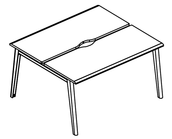 Рабочая станция (2х120) каркас МТ 1 скос вяз либерти / белый, вставка мокко