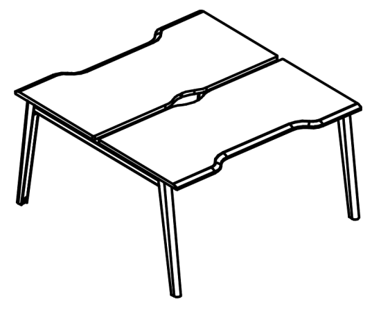 Рабочая станция (2х160) Симметрия каркас МТ 1 скос вяз либерти / белый, вставка белая
