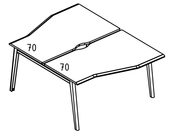 Рабочая станция Техно каркас МТ (1 скос) (2х160)  вяз либерти / белый, вставка белая