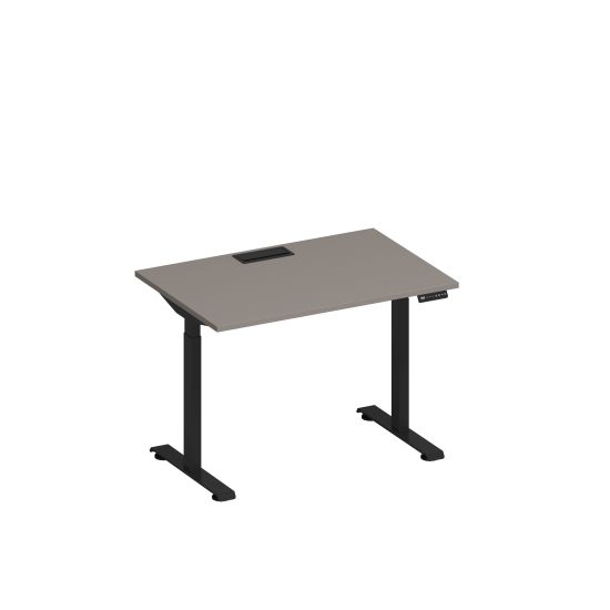 Стол письменный на электроприводе с заглушкой мокко премиум / черный гладкий