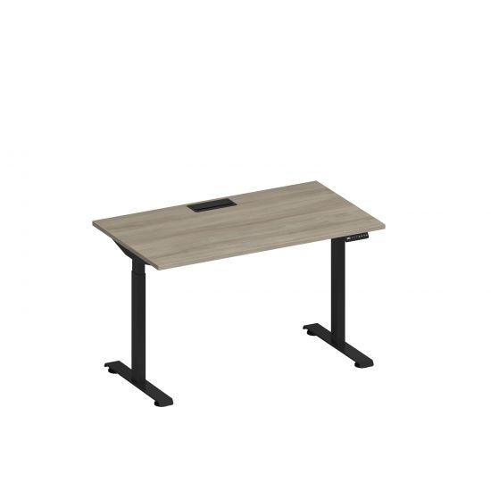 Стол письменный на электроприводе с заглушкой вяз либерти/ черный гладкий